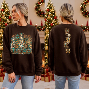 Howdy Christmas Sweatshirt Front and back Graphics TheCraftNook