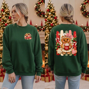 Holly Jolly Ginger Sweatshirt pocket and back graphics TheCraftNook
