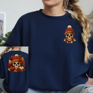 Spooky Halloween Sweatshirt – Pocket & Back Design Fleece Crewneck TheCraftNook