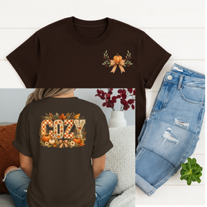 Cozy T-Shirt – Pocket & Back Graphic T-Shirt TheCraftNook