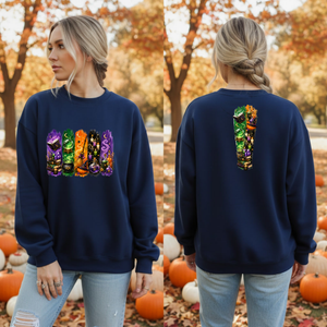 Autumn Alchemy Sweatshirt – Witchy Halloween Crewneck with Front & Back Cauldron, Spell Books & Potions Design TheCraftNook