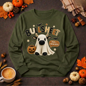 Bullsheet Halloween Faux Crochet Long Sleeve Tee TheCraftNook