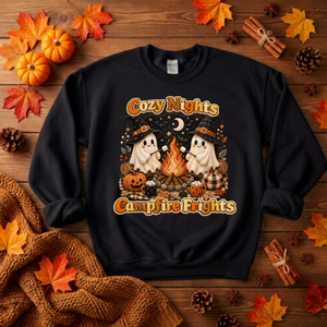 Cozy Nights Halloween Sweatshirt TheCraftNook