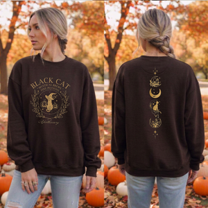 Black Cat Brews Sweatshirt – Witchy Halloween Graphic Crewneck TheCraftNook