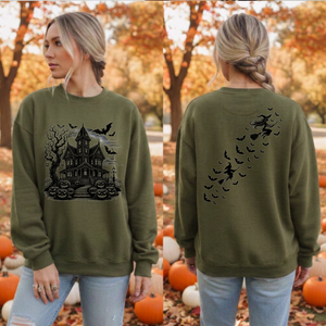 Halloween Sweatshirt | Front & Back Graphic Crewneck TheCraftNook