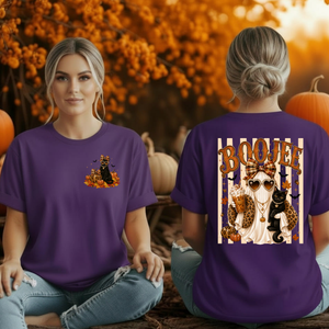 Boojee Ghost Cat T-Shirt – Pocket & Back Graphics TheCraftNook