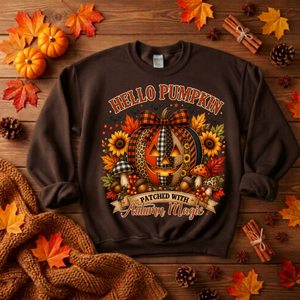 Hello Pumpkin Sweatshirt | Cottagecore Halloween Crewneck TheCraftNook