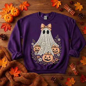 Lacey Ghost Halloween Cottagecore Sweatshirt TheCraftNook