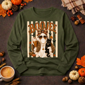 Boojee Ghost Cat Long Sleeve Tee TheCraftNook