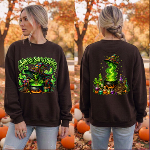 Stitches Spirits & Spells Sweatshirt – Front & Back Graphic TheCraftNook
