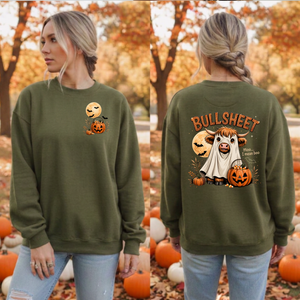 BullSheet Halloween Graphic Sweatshirt – Pocket & Back TheCraftNook