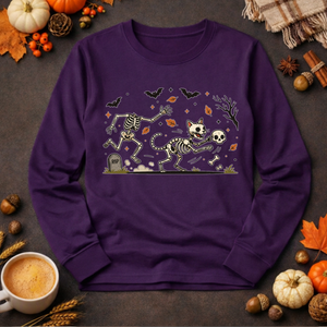 Bone Thief Cat Halloween Long Sleeve Tee TheCraftNook