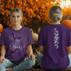 I Can Drive a Stick Halloween T-Shirt | Front & Back Graphic Tee TheCraftNook