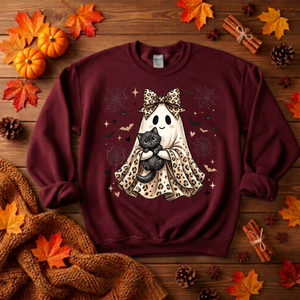 Printed Ghost Halloween Sweatshirt | Printed Graphic TheCraftNook