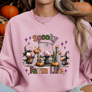 Spooky Farm Life Sweatshirt | Halloween Graphic Crewneck TheCraftNook