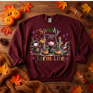 Spooky Farm Life Sweatshirt | Halloween Graphic Crewneck TheCraftNook