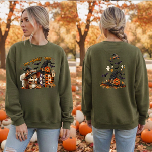 Cozy Spooky Season Sweatshirt | Front & Back Halloween Graphic TheCraftNook