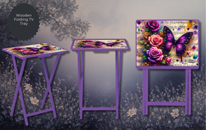 Butterfly Folding TV Trays - Handcrafted Wooden Serving Trays with Glitter TheCraftNook