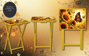 Butterfly Folding TV Trays - Handcrafted Wooden Serving Trays with Glitter TheCraftNook