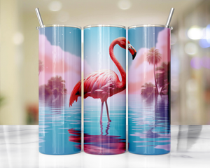 20 oz Pink Paradise Whimsy, Flamingo Stainless-Steel Tumblers. Multiple Sizes and Images Available. TheCraftNook