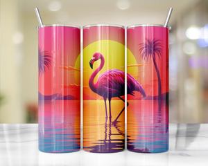 20 oz Pink Paradise Whimsy, Flamingo Stainless-Steel Tumblers. Multiple Sizes and Images Available. TheCraftNook