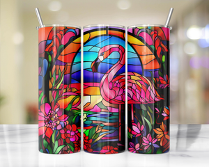 20 oz Pink Paradise Whimsy, Flamingo Stainless-Steel Tumblers. Multiple Sizes and Images Available. TheCraftNook