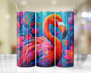 20 oz Pink Paradise Whimsy, Flamingo Stainless-Steel Tumblers. Multiple Sizes and Images Available. TheCraftNook