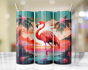 20 oz Pink Paradise Whimsy, Flamingo Stainless-Steel Tumblers. Multiple Sizes and Images Available. TheCraftNook