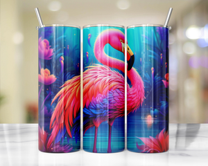 20 oz Pink Paradise Whimsy, Flamingo Stainless-Steel Tumblers. Multiple Sizes and Images Available. TheCraftNook