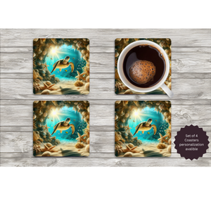 Sea Turtle Coasters — Choose Your Design TheCraftNook