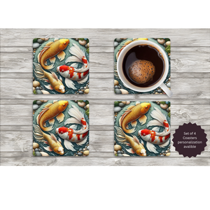 Koi Fish Coasters TheCraftNook