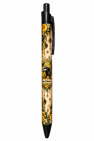 Floral badger wrap on your black-trim pen