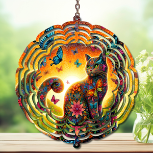 Cats Aluminum Metal Wind Spinner, Let your garden play with a little cattitude. Multiple images available. TheCraftNook