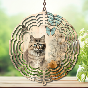 Cats Aluminum Metal Wind Spinner, Let your garden play with a little cattitude. Multiple images available. TheCraftNook