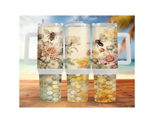 40 and 30 oz Honeybee Stainless Steel Tumblers. Multiple Images Available TheCraftNook