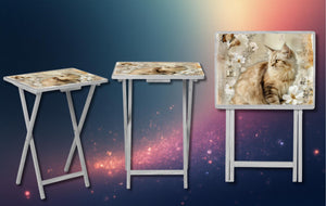 Cats/ Cat Mom, Family Foldable Wooden TV Tray or Bed tray/lap Desk. Cozy comfort with a dash of cattitude , 2 Sizes and Multiple Images Available. TheCraftNook