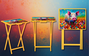 Pigs Foldable Wooden TV Tray or Bed tray/lap Desk, 2 Sizes and Multiple Images Available. TheCraftNook
