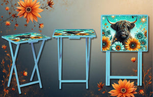 Highland Cow Foldable Wooden TV Tray or Bed tray/lap Desk. A little farmhouse comfort, right at your couch. 2 Sizes and Multiple Images Available. TheCraftNook