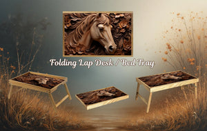 Horse Foldable Wooden TV Tray or Bed tray/lap Desk, 2 Sizes and Multiple Images Available TheCraftNook
