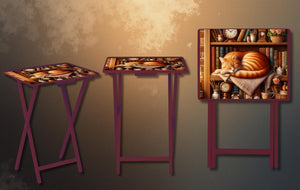 Cats/ Cat Mom, Family Foldable Wooden TV Tray or Bed tray/lap Desk. Cozy comfort with a dash of cattitude , 2 Sizes and Multiple Images Available. TheCraftNook