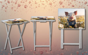 Pigs Foldable Wooden TV Tray or Bed tray/lap Desk, 2 Sizes and Multiple Images Available. TheCraftNook