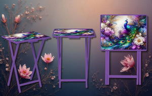 Peacock Foldable Wooden TV Tray or Bed tray/lap Desk. Make snack time fabulous with peacock‑level confidence, 2 Sizes and Multiple Images Available. TheCraftNook