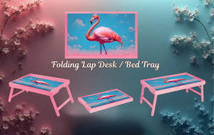 Flamingo Foldable Wooden TV Tray or Bed tray/lap desk. Multiple Images Available. TheCraftNook