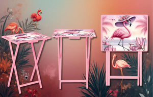 Flamingo Foldable Wooden TV Tray or Bed tray/lap desk. Multiple Images Available. TheCraftNook