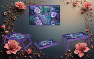 Peacock Foldable Wooden TV Tray or Bed tray/lap Desk. Make snack time fabulous with peacock‑level confidence, 2 Sizes and Multiple Images Available. TheCraftNook