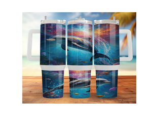 30- and 40-ounce Dolphin Stainless Steel Tumblers. Sip happy with a splash of ocean magic. Multiple Sizes and Images Available. TheCraftNook