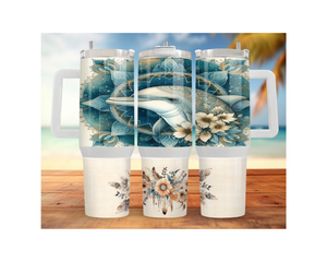30- and 40-ounce Dolphin Stainless Steel Tumblers. Sip happy with a splash of ocean magic. Multiple Sizes and Images Available. TheCraftNook