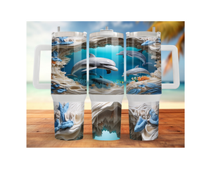 30- and 40-ounce Dolphin Stainless Steel Tumblers. Sip happy with a splash of ocean magic. Multiple Sizes and Images Available. TheCraftNook
