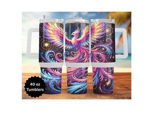 Phoenix Tumbler - Mythical Fire Bird Stainless Steel Tumbler TheCraftNook