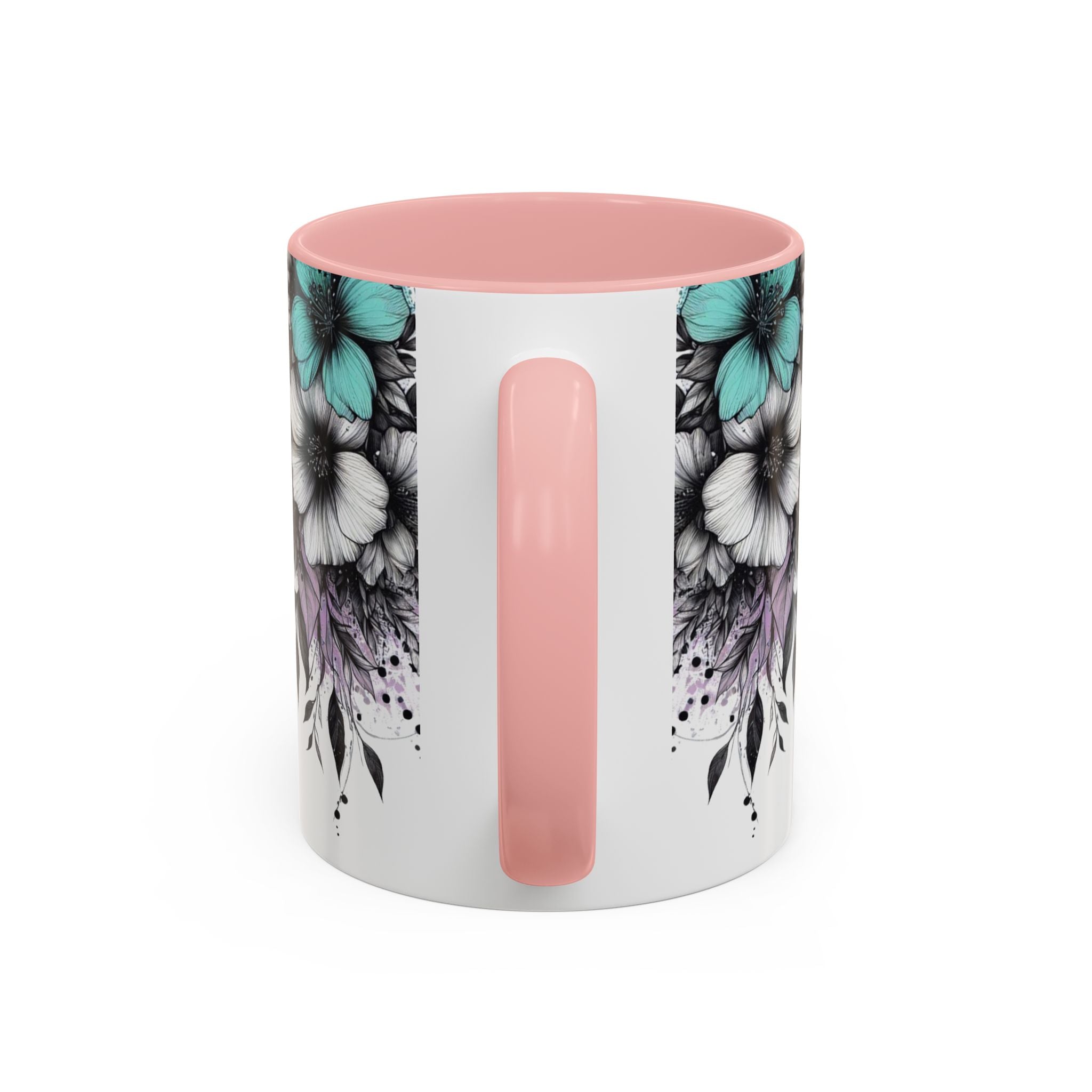 Highland Cow Floral Accent Coffee Mug — Cute Rustic Farmhouse Kitchen Gift